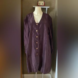 Vintage Essence By Mail Burgundy trench coat Blazer style Jacket Size Women 24